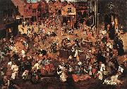 Battle of Carnival and Lent f BRUEGHEL, Pieter the Younger